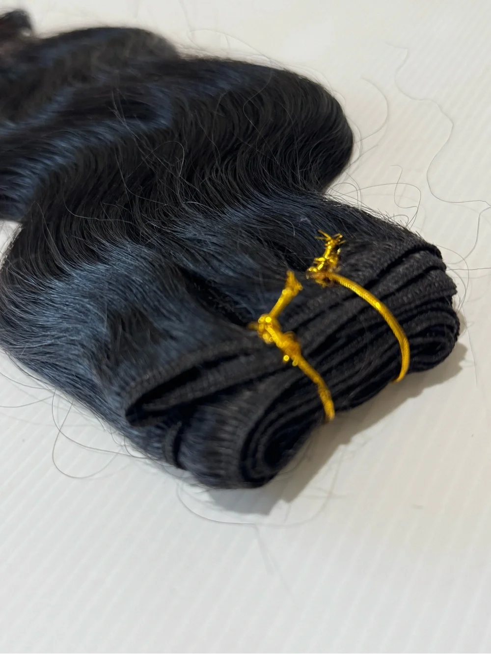 16” 100% Human Hair Body Wave Black Weft Extension Bundle